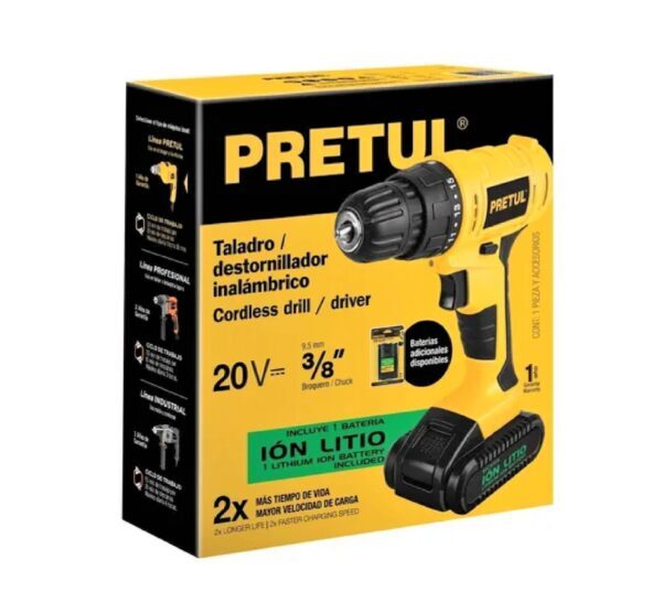 Taladro inalámbrico 3/8" Pretul - Imagen 2
