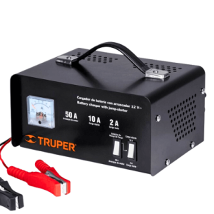 Cargador para baterias con arrancador Truper.