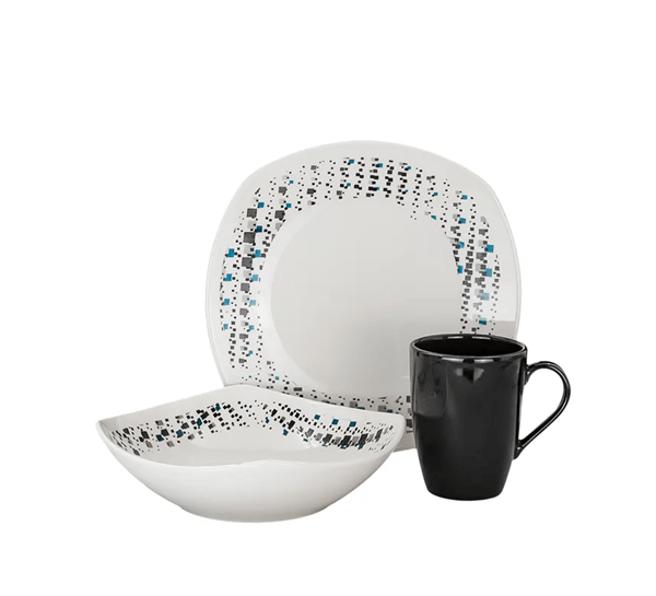 La vajilla de cerámica decorada con 9 piezas modelo Enko, ideal para tu hogar.