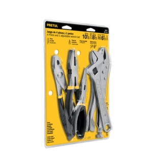 Juego de 4 pinzas y llave ajustable Pretul