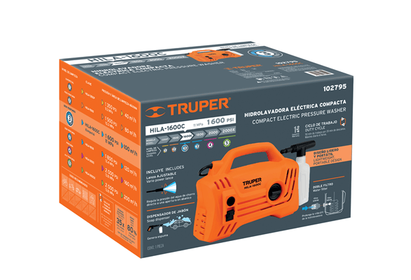 Hidrolavadora eléctrica compacta marca Truper