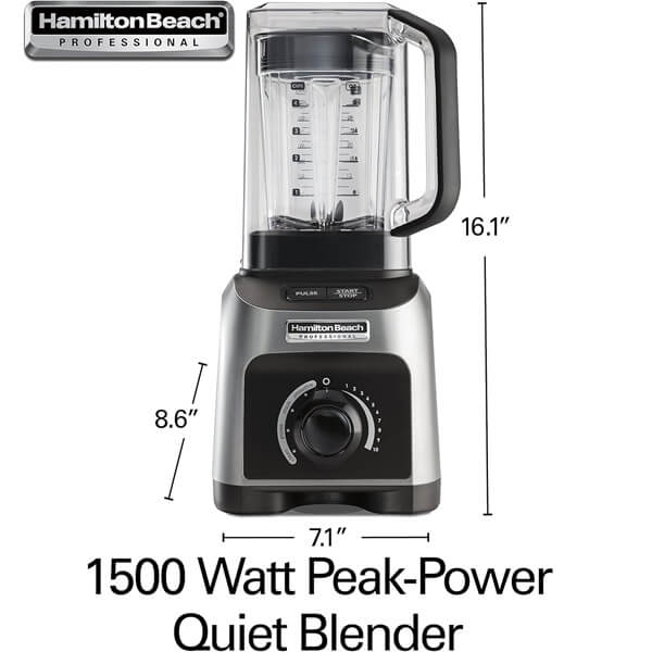 Licuadora Profesional Hamilton Beach 1500W con capelo aislante