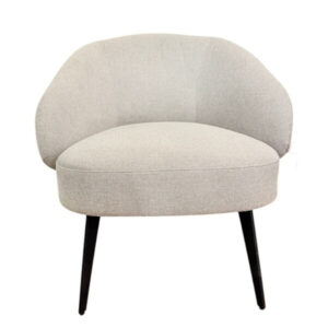 Sillón Cozy AL-3043 con asiento y respaldo tapizados, disponible en múltiples telas y colores. Estructura metálica negra y diseño versátil para oficinas, recepciones o el hogar.
