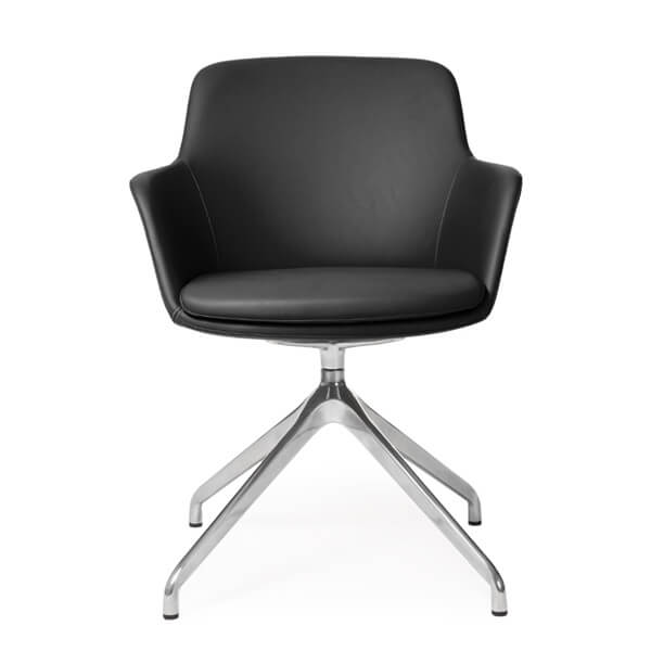 Silla de Visita Dean AL-645 – Base de Aluminio Pulido