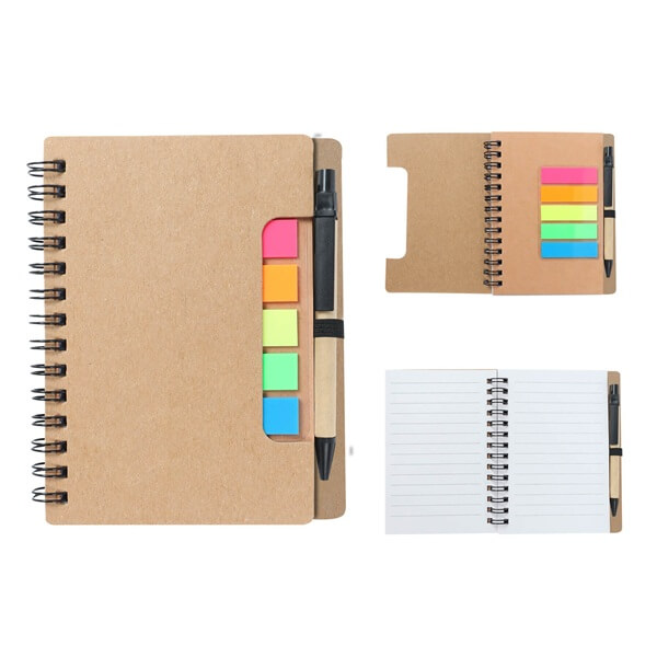 Mini libreta ecológica con bolígrafo 4P LORE