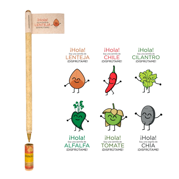Pluma ecológica con semillas 4P TLALLI
